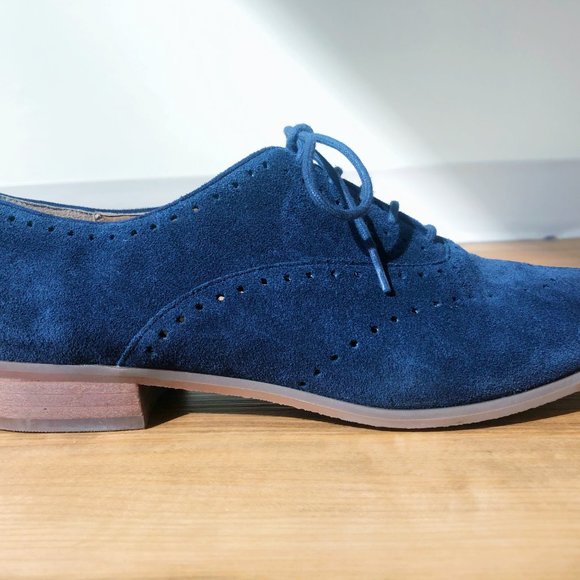 SUSINA Ebbi Blue Suede Oxford Loafer - size 9 EUC - Picture 11 of 14